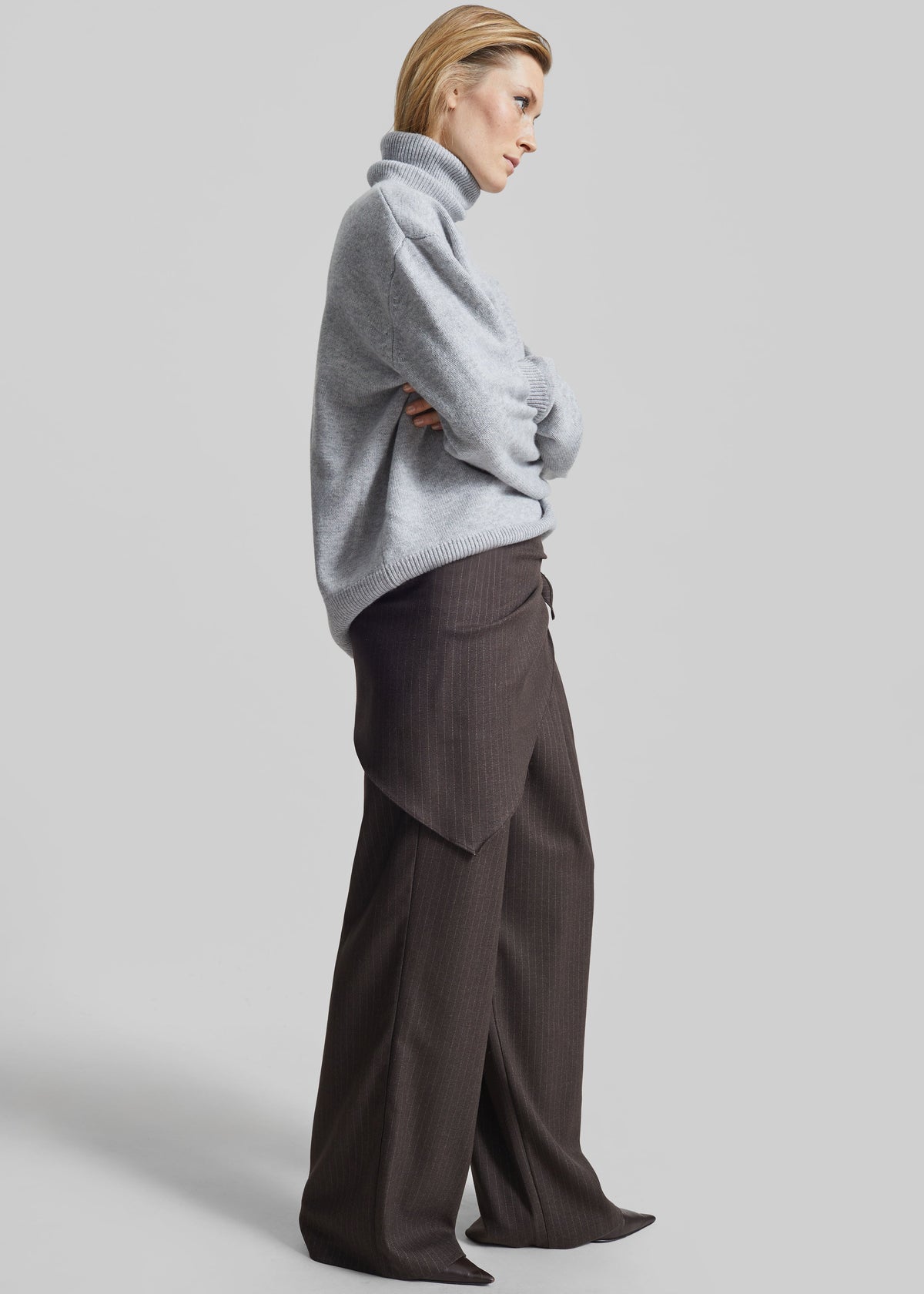 Rovigo Scarf Wrap Pants - Brown Stripe – view 4 of 7