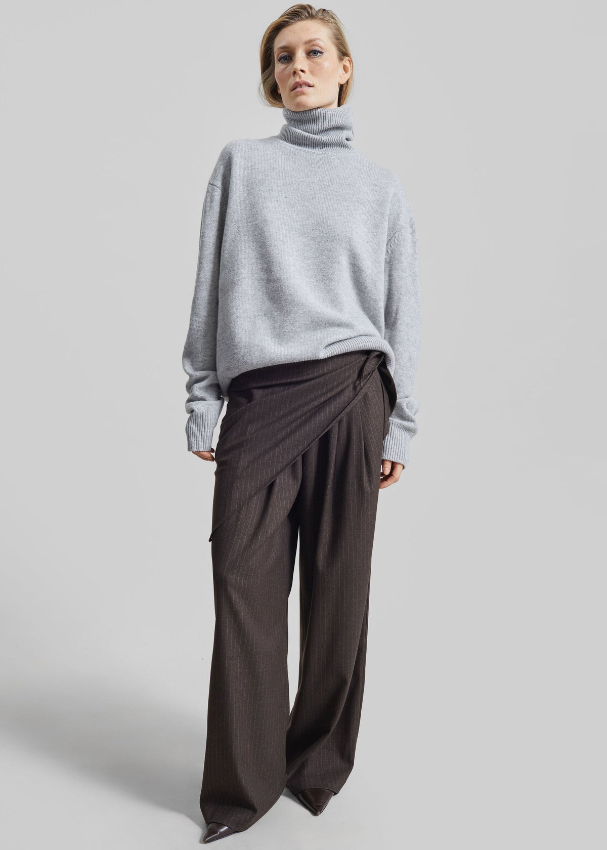 Rovigo Scarf Wrap Pants - Brown Stripe – view 2 of 7