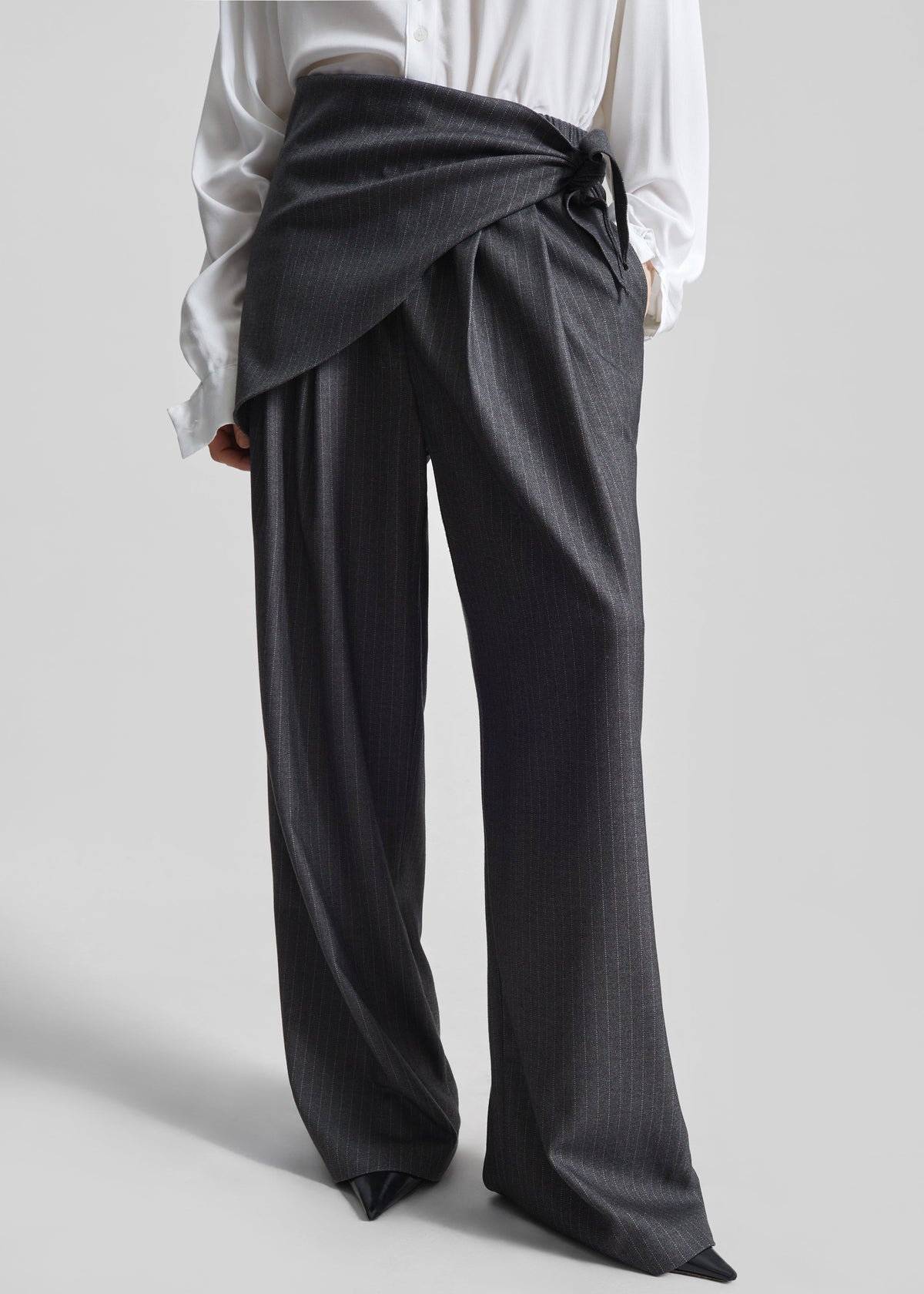 Rovigo Scarf Wrap Pants - Grey Stripe – view 1 of 9