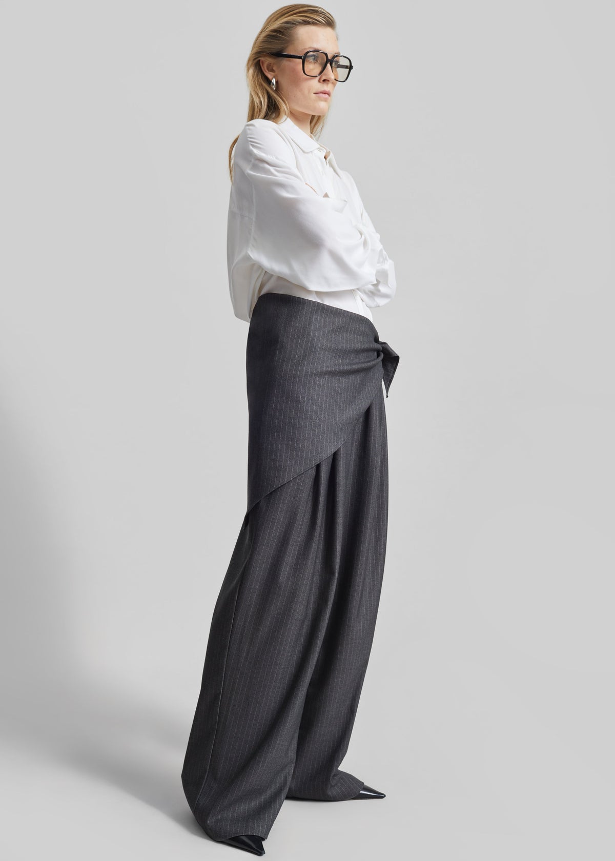 Rovigo Scarf Wrap Pants - Grey Stripe – view 5 of 9