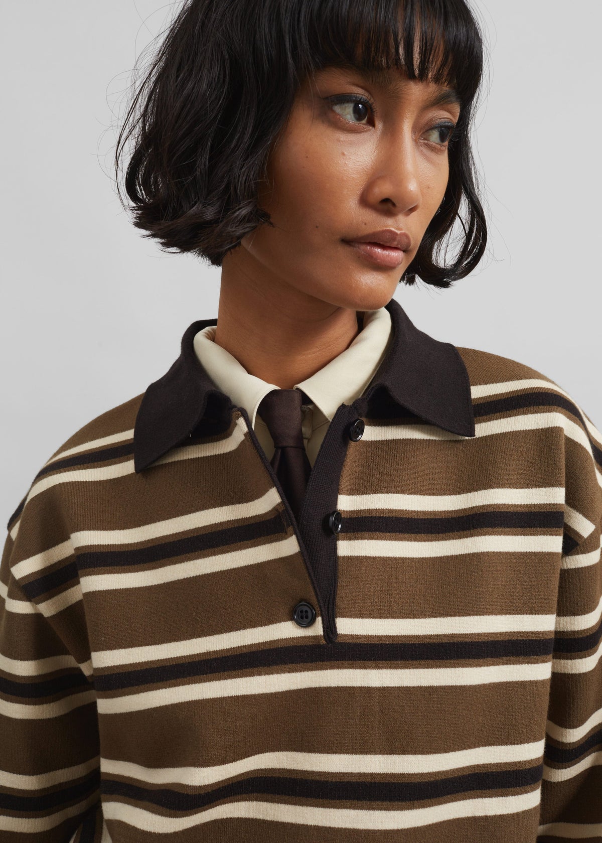 Royan Striped Polo - Khaki Multi Stripe – view 2 of 7