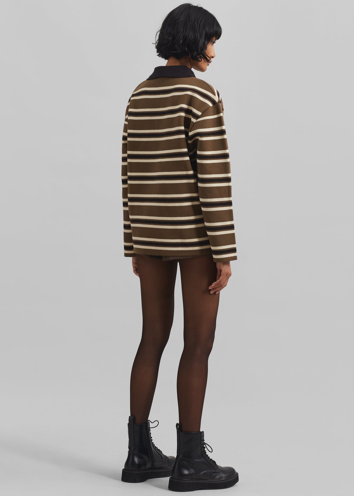 Royan Striped Polo - Khaki Multi Stripe – view 6 of 7