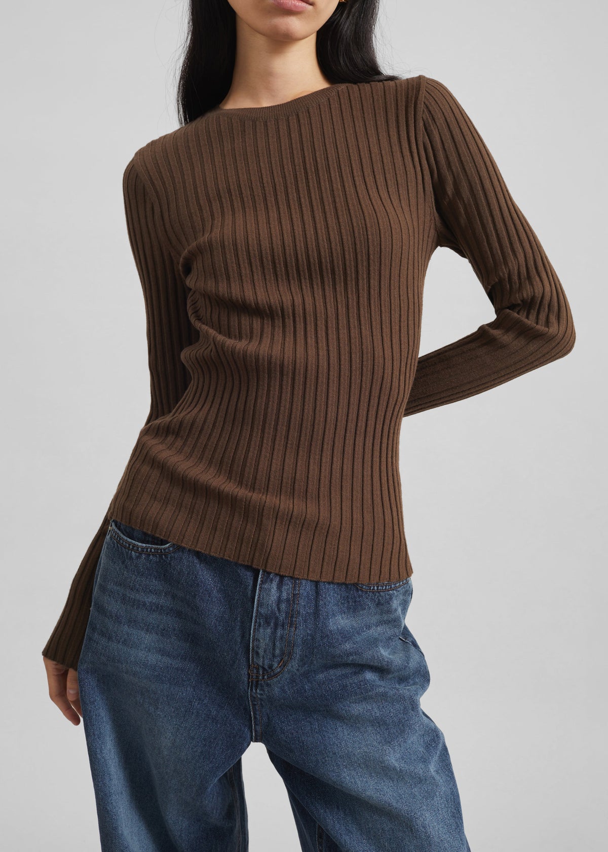 Ruan Ribbed Knit Top - Brown – view 2 of 6