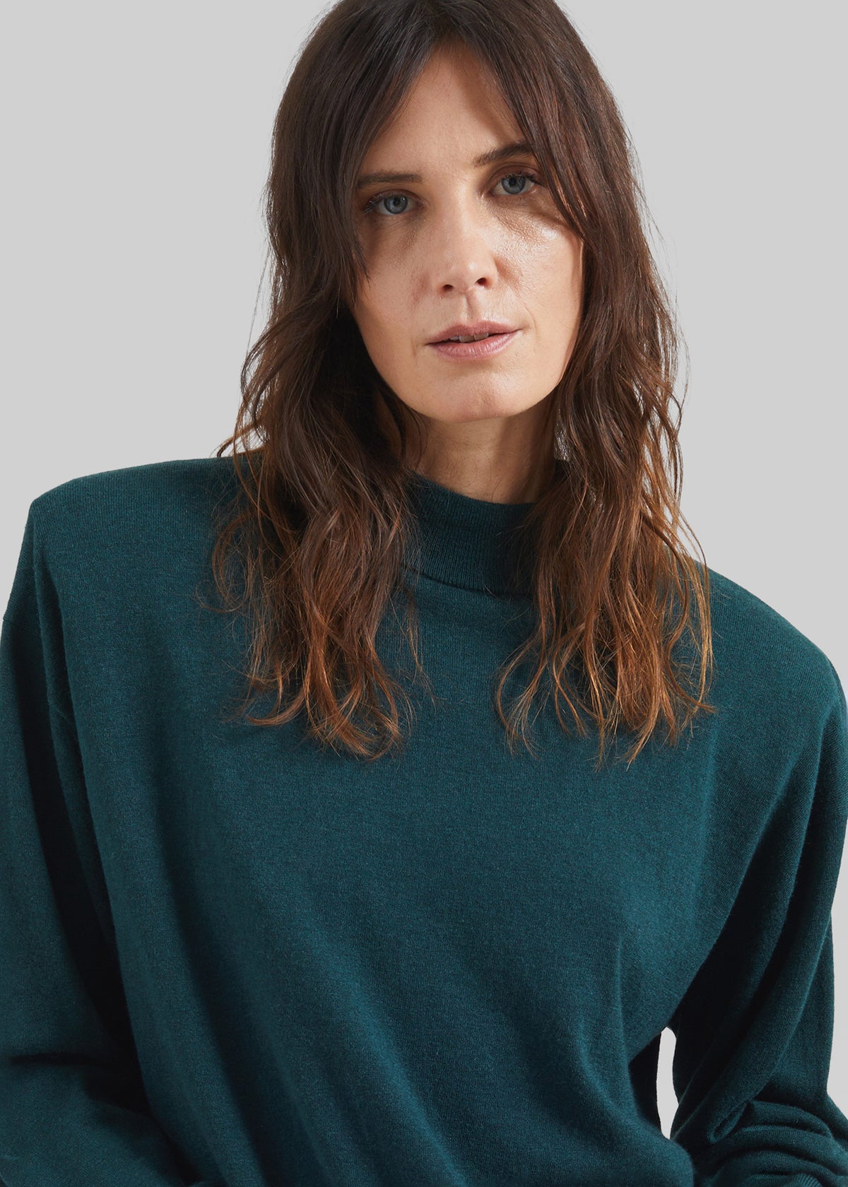 Rue Padded High Neck Sweater - Bottle Green – view 2 of 8