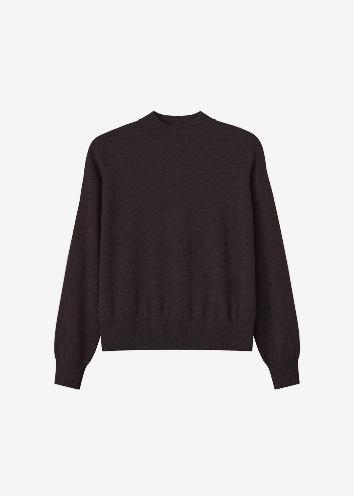 Rue Padded High Neck Sweater - Brown – view 8 of 8