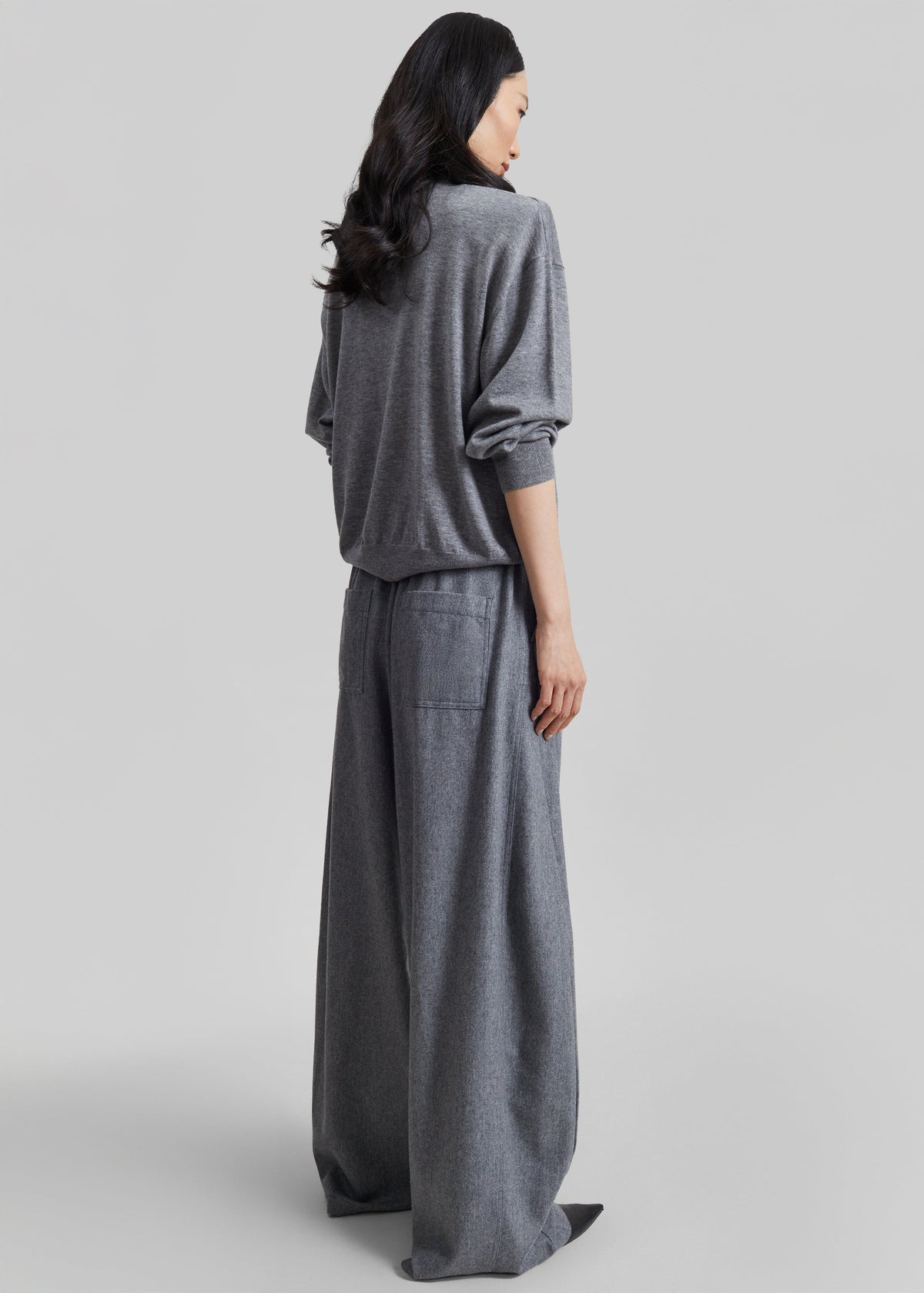 Rue Padded High Neck Sweater - Grey Melange – view 5 of 6
