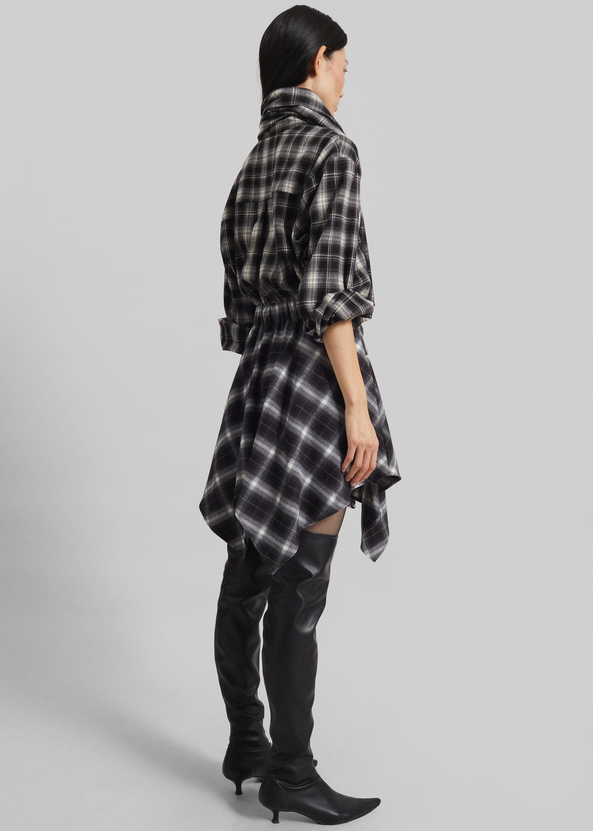 Rue Scarf Shirt - Black Plaid – view 9 of 10
