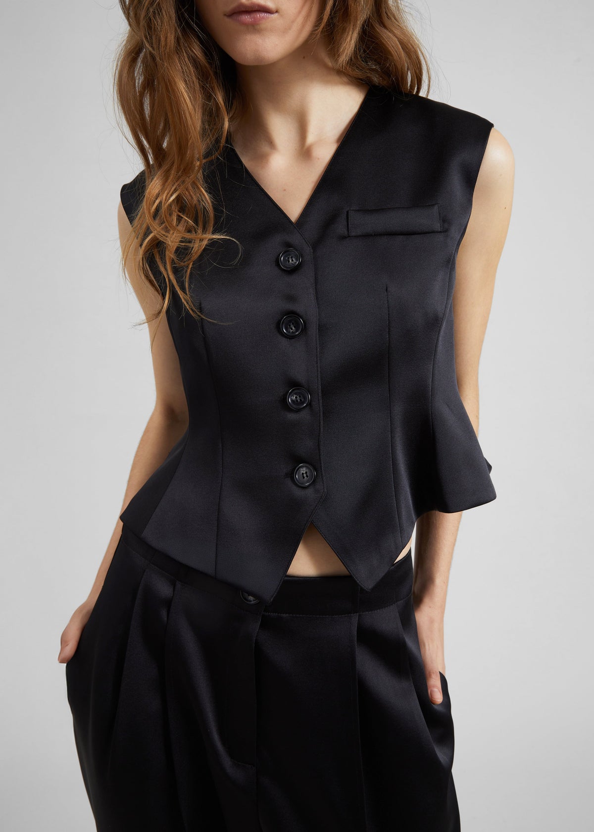 Rui Satin Vest - Black – view 2 of 7