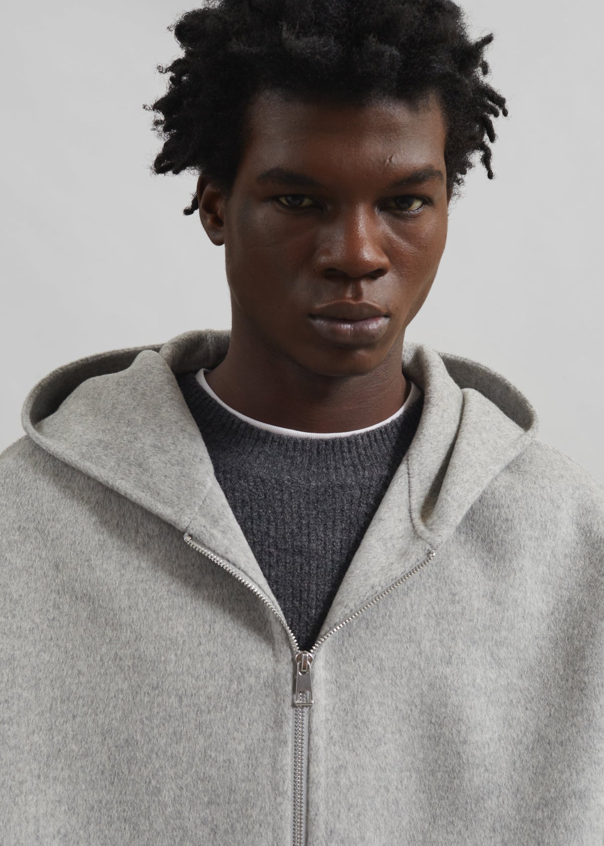 Rye Hooded Wool Jacket - Grey Melange – view 4 of 7