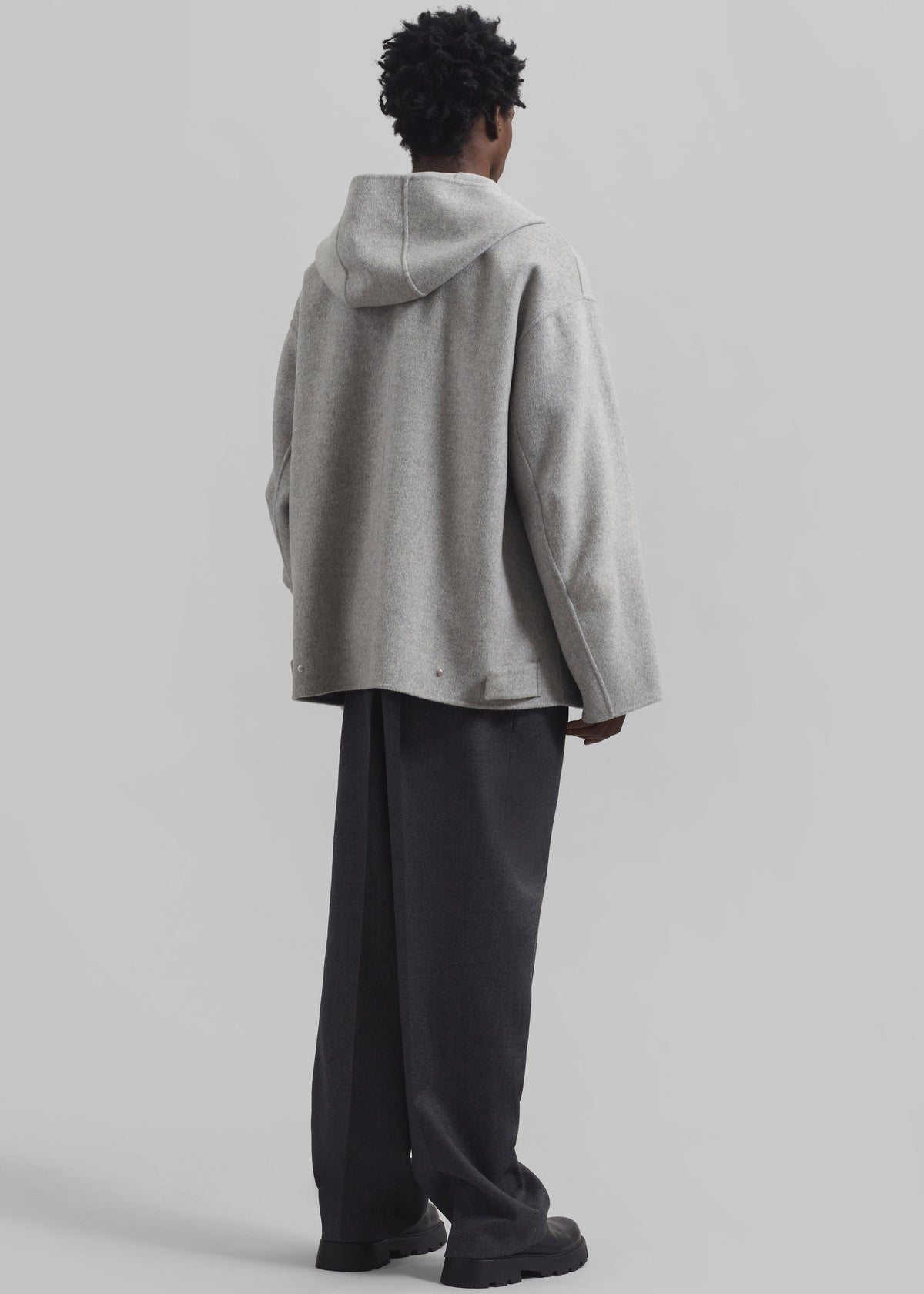 Rye Hooded Wool Jacket - Grey Melange – view 6 of 7