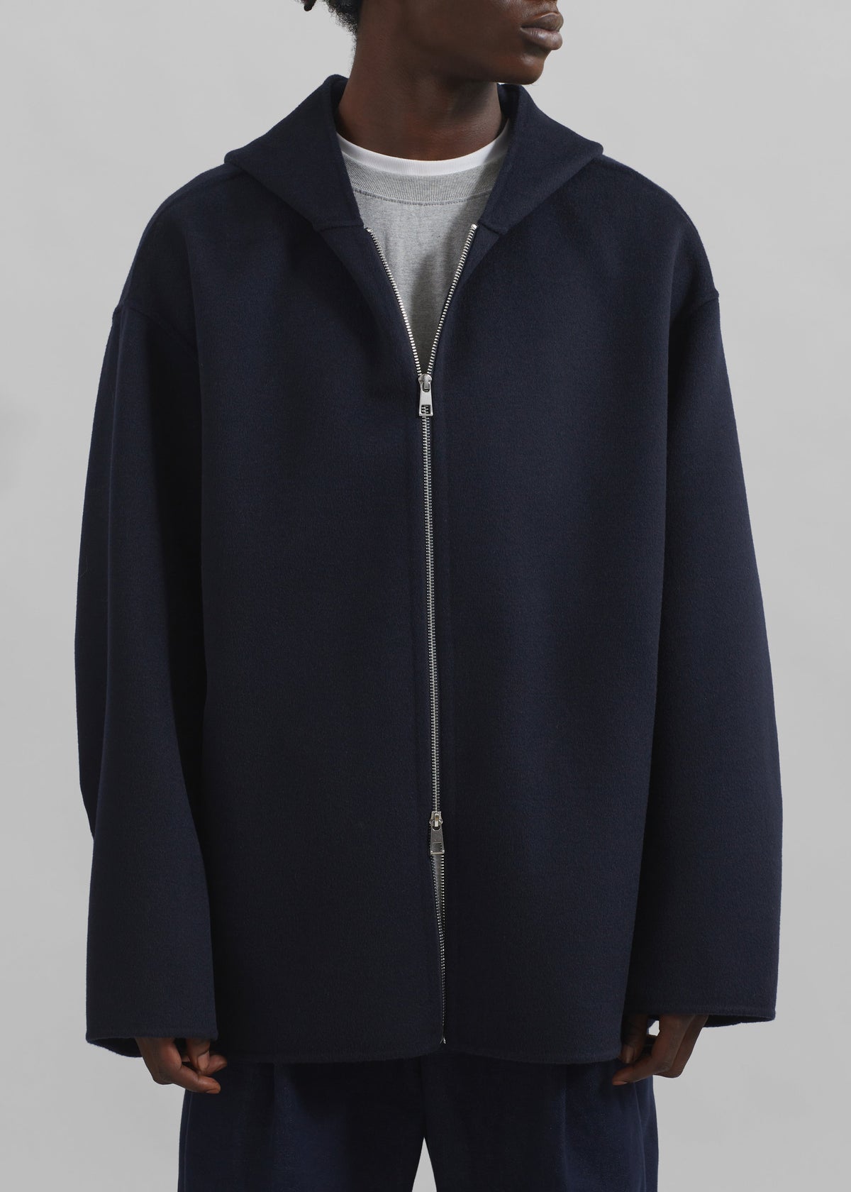 Rye Hooded Wool Jacket - Navy – view 2 of 8