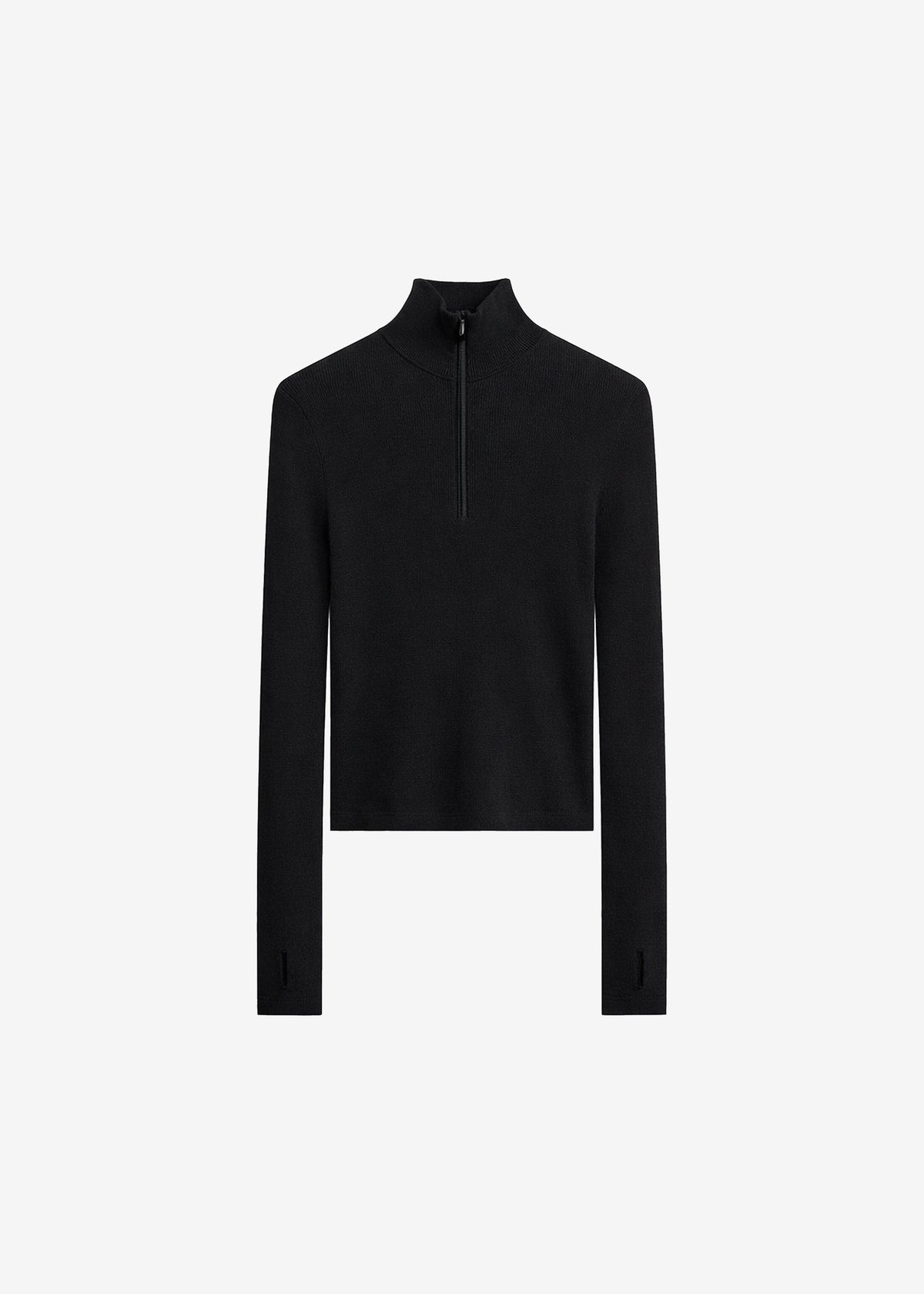 Sade Knit Zip Sweater - Black – view 7 of 7