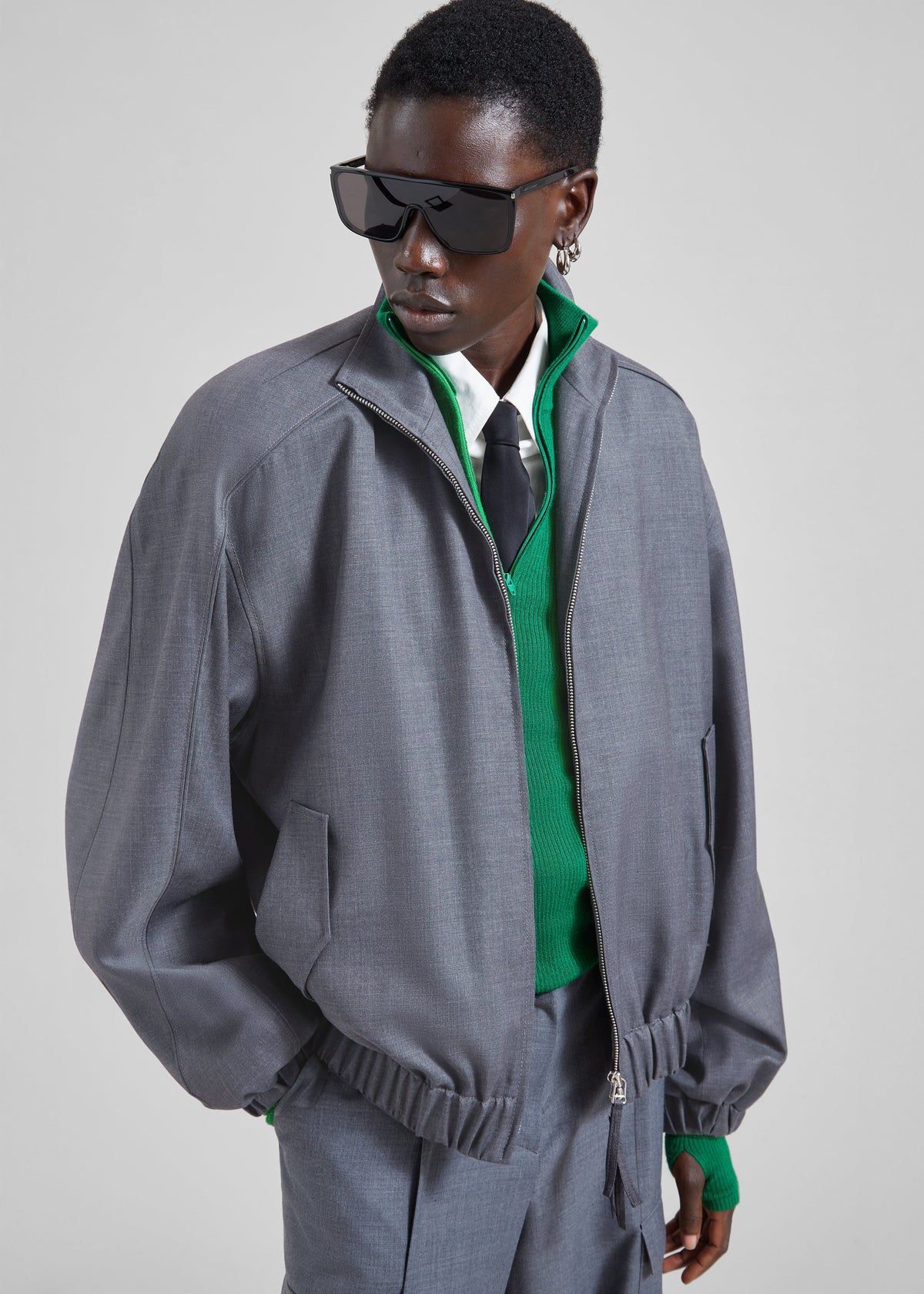 Sade Knit Zip Sweater - Green – view 5 of 6
