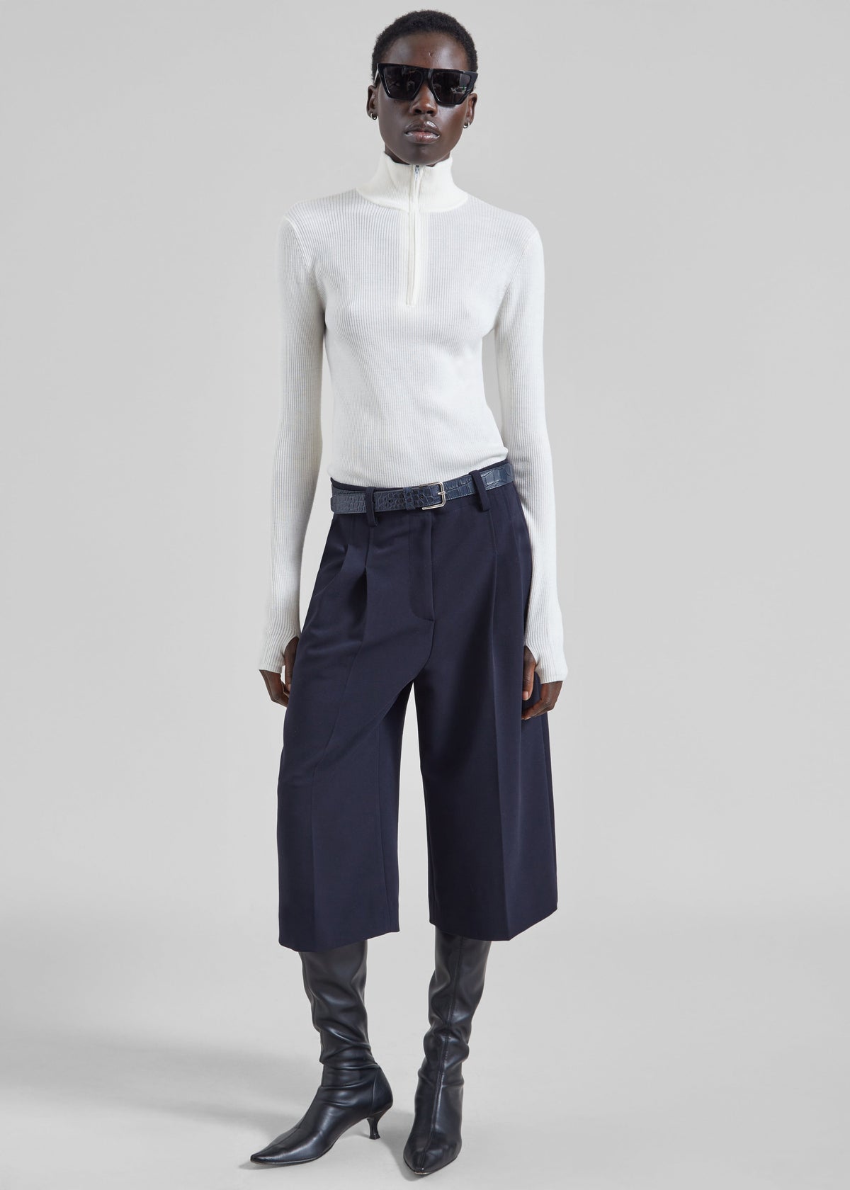 Sade Knit Zip Sweater - White – view 2 of 6