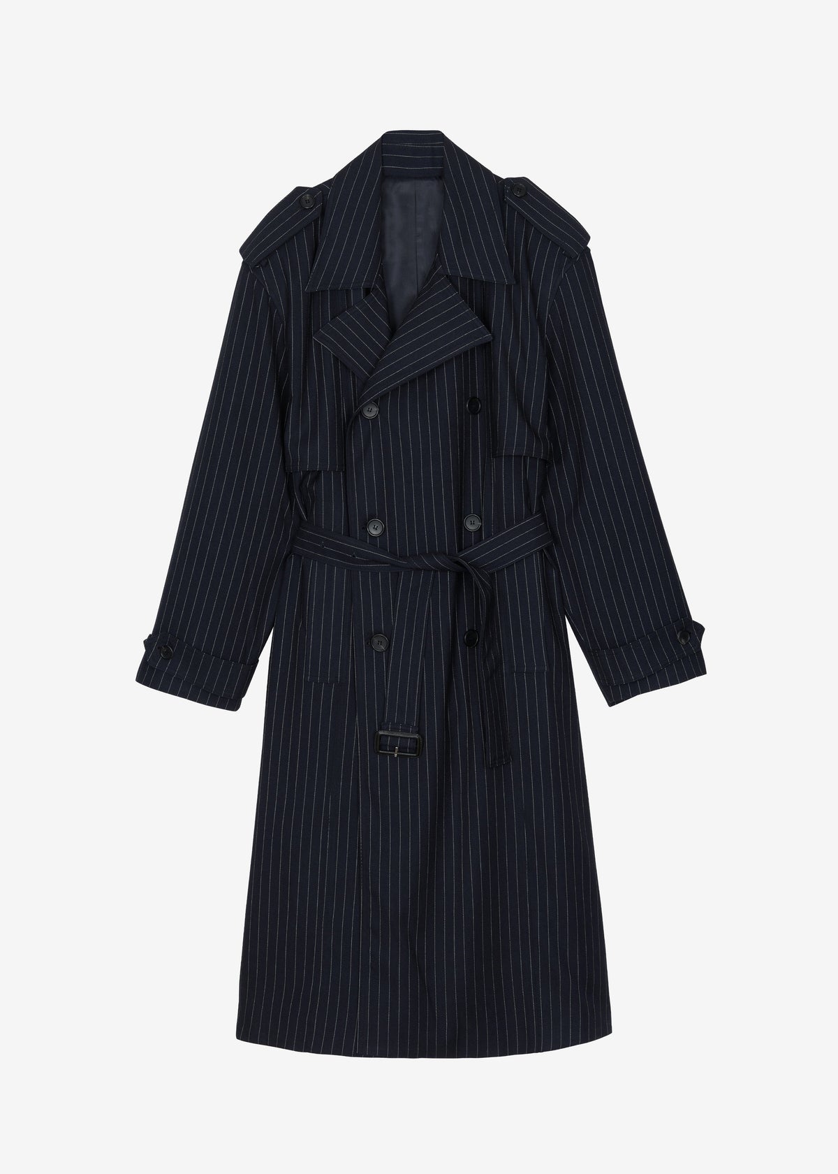 Salford Pinstripe Trench - Navy – view 7 of 7