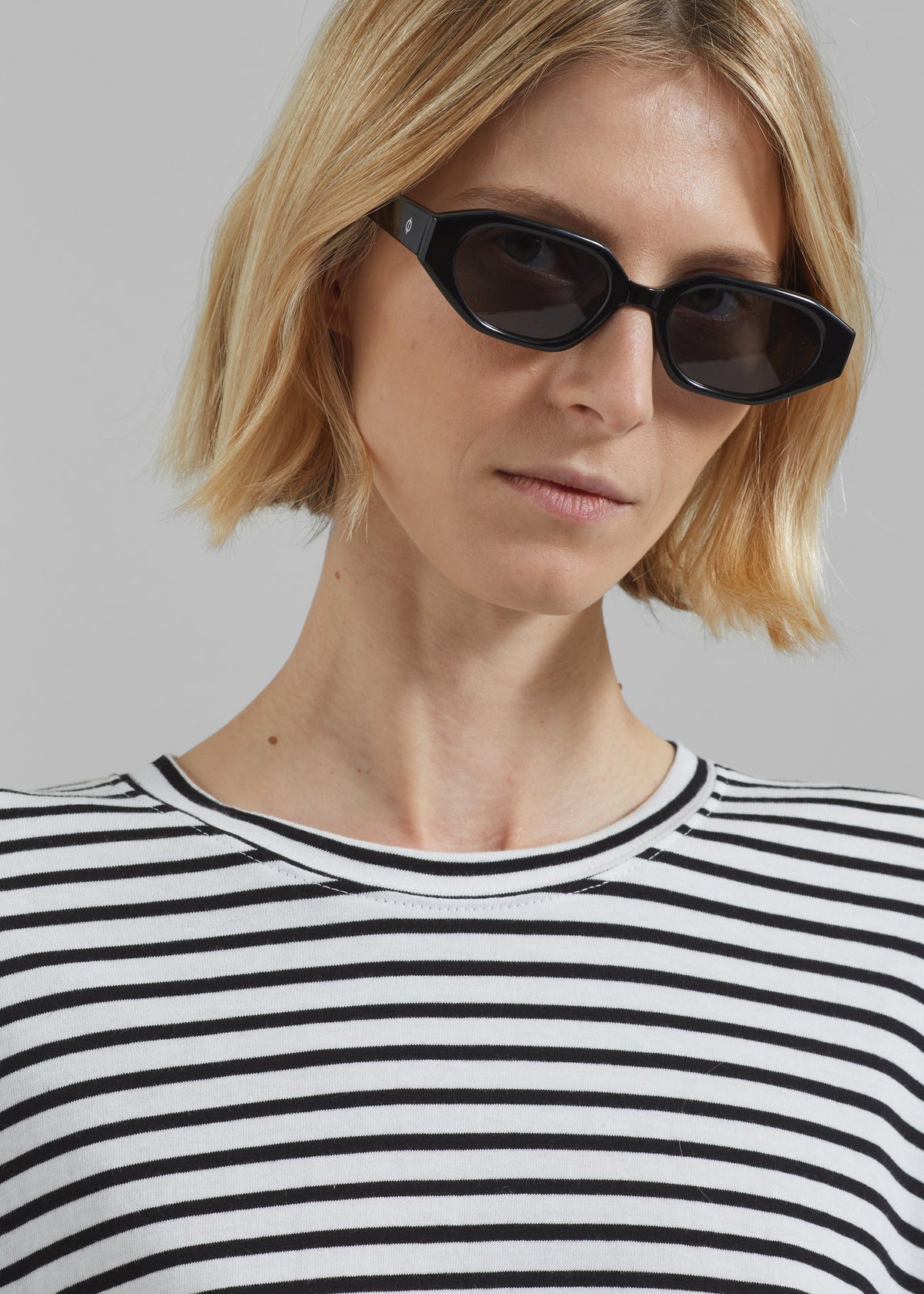 Salome Long Sleeve Tee - White/Black Stripe – view 3 of 7
