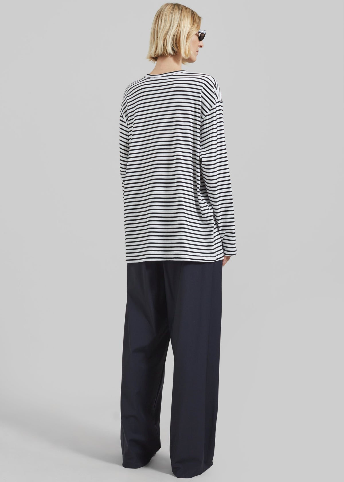 Salome Long Sleeve Tee - White/Black Stripe – view 7 of 7