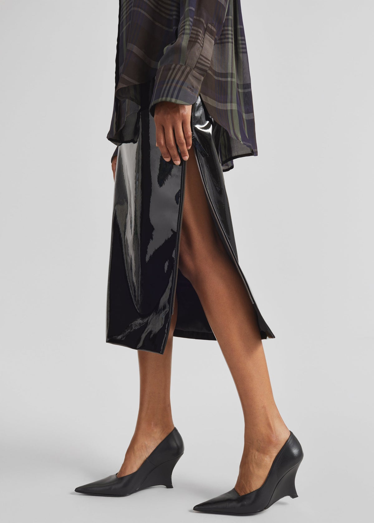Samantha Patent Zip Skirt - Black – view 6 of 10