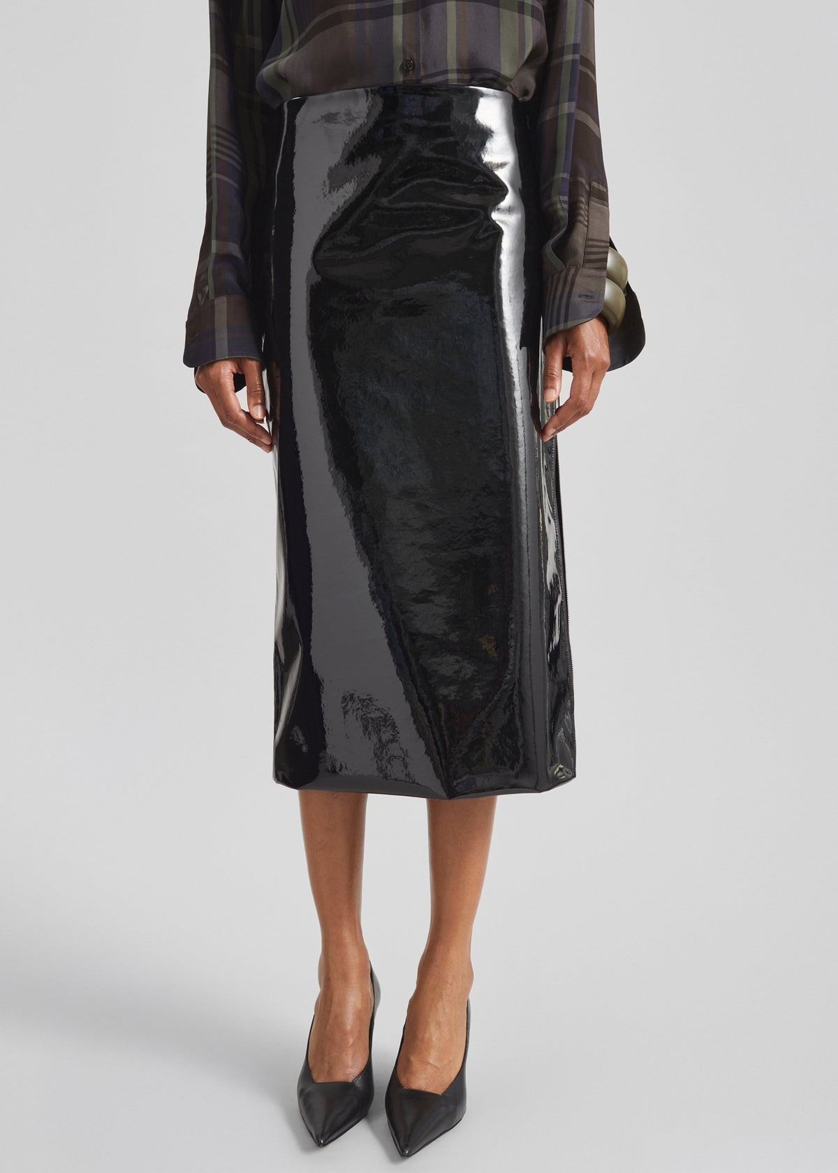 Samantha Patent Zip Skirt - Black – view 3 of 10