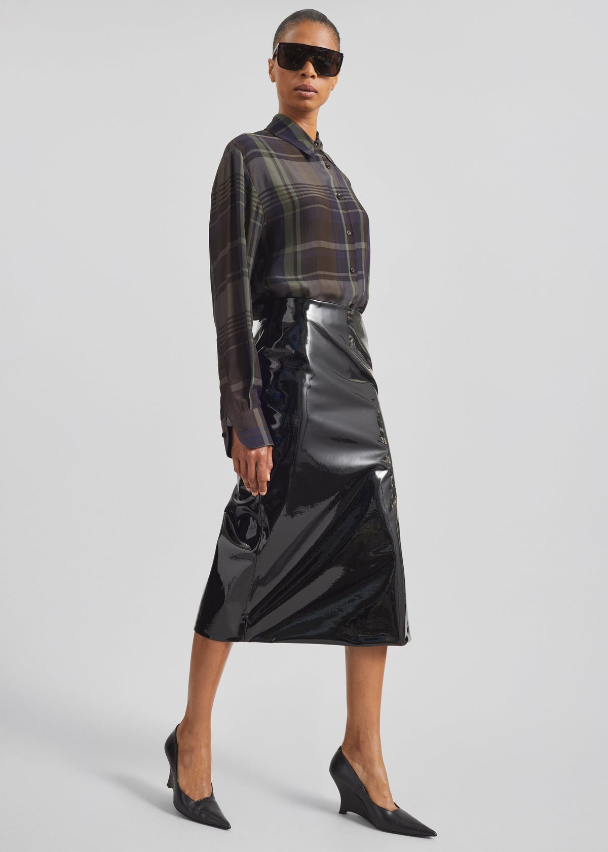 Samantha Patent Zip Skirt - Black – view 9 of 10
