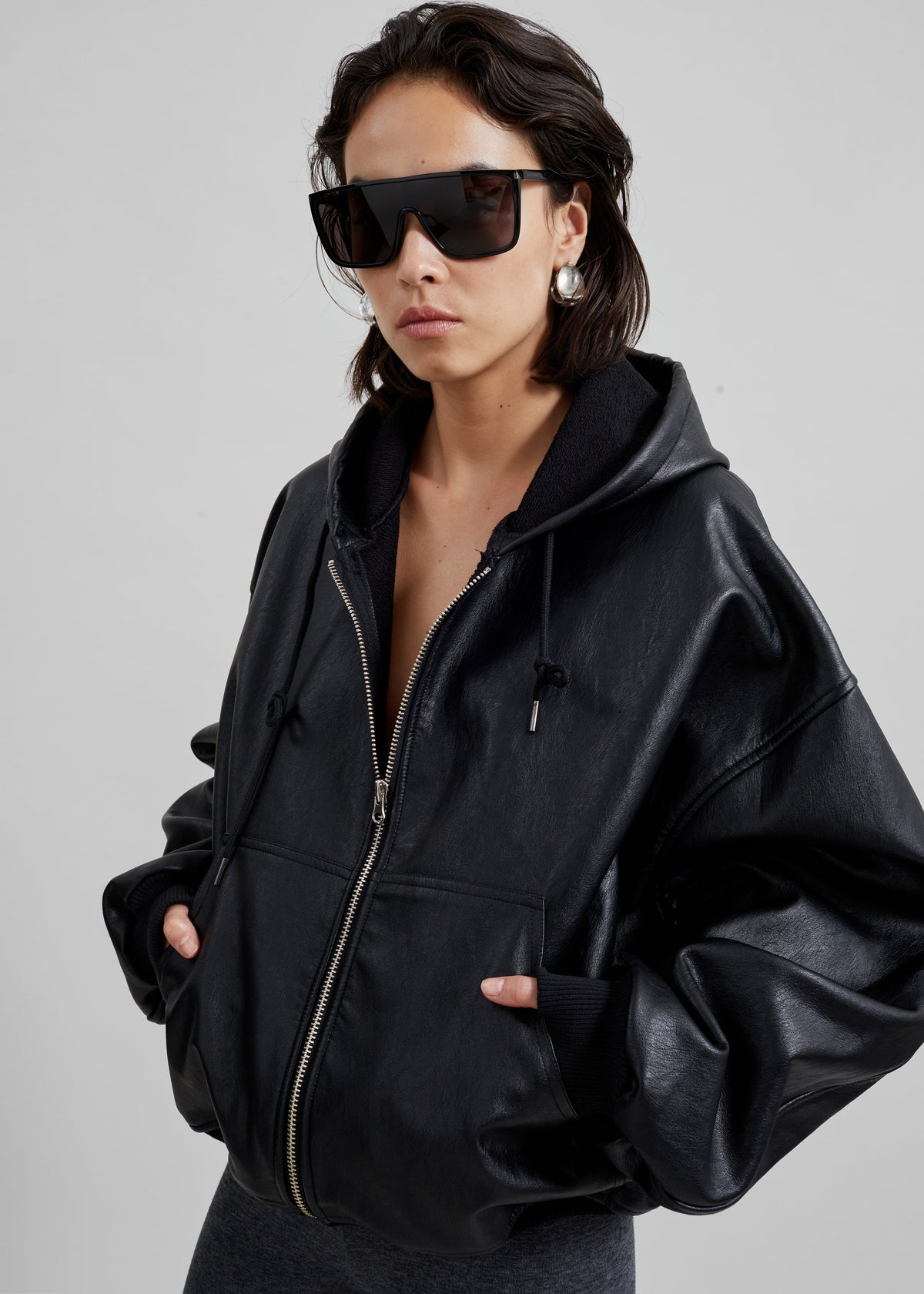 Santiago Faux Leather Jacket - Black – view 2 of 9