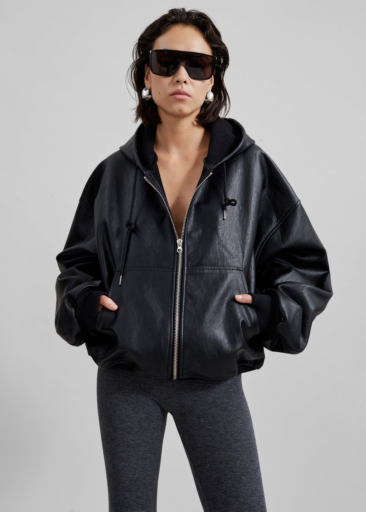 Santiago Faux Leather Jacket - Black – view 7 of 9