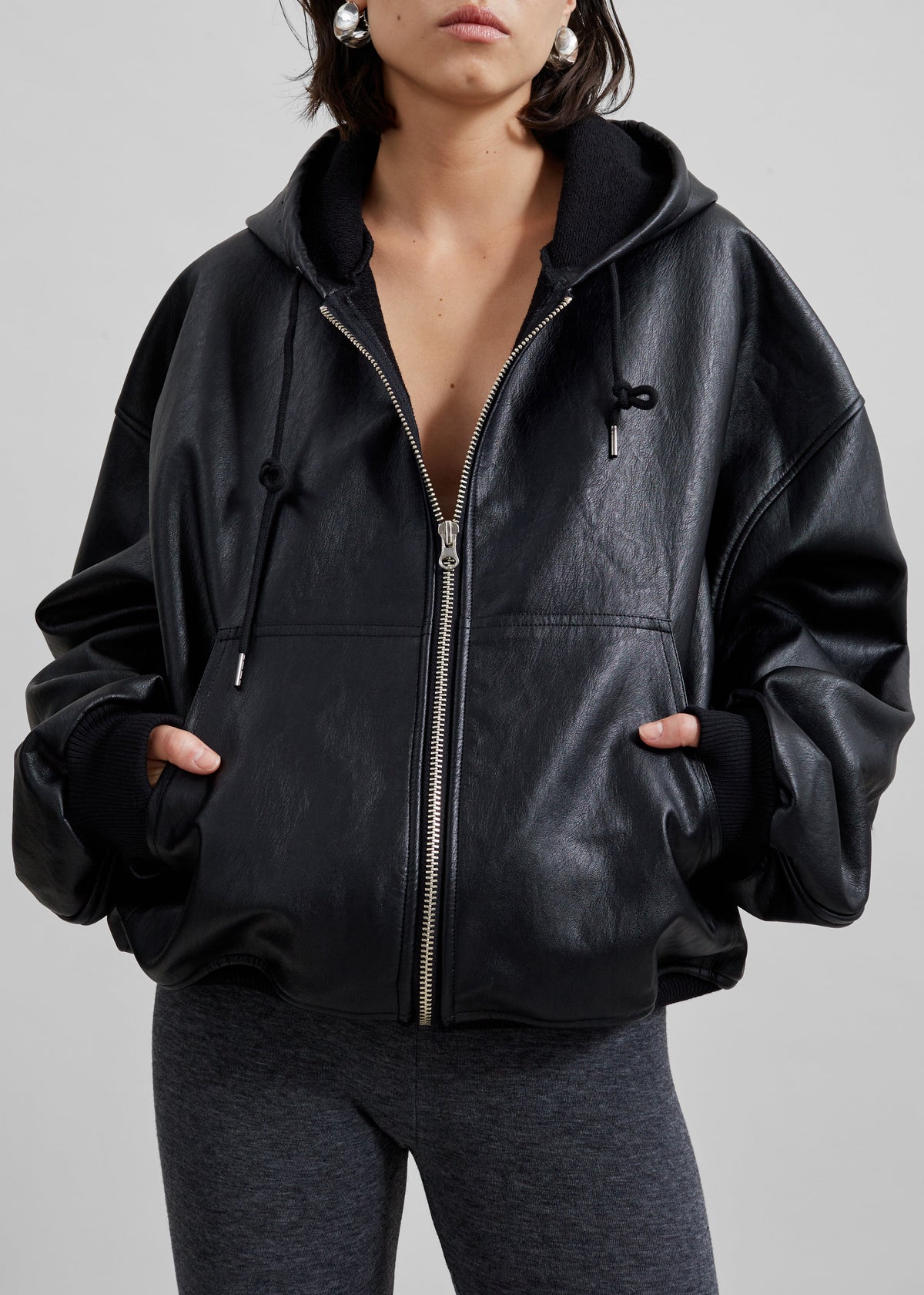 Santiago Faux Leather Jacket - Black – view 5 of 9