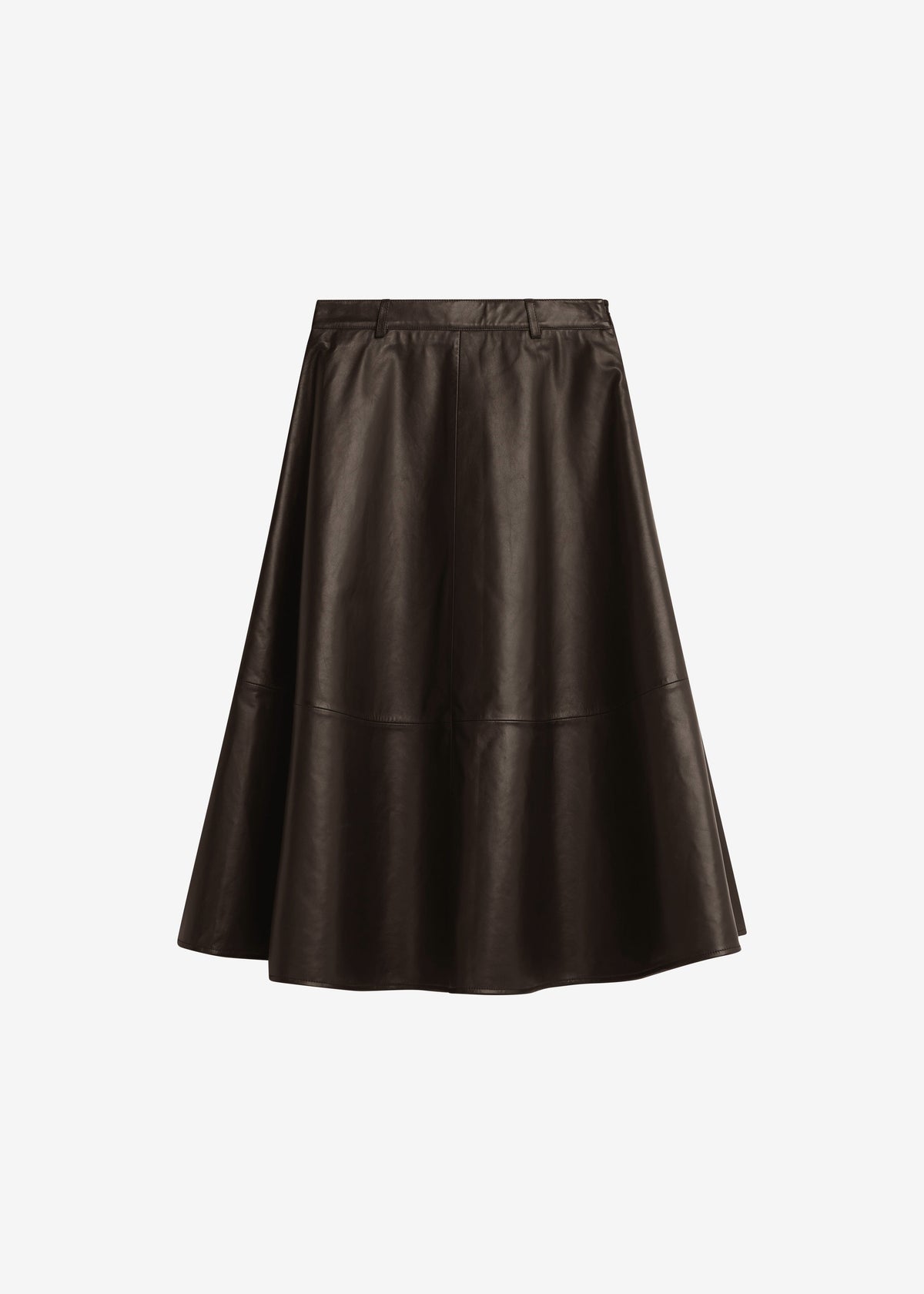 Savil Leather Midi Skirt - Dark Brown – view 8 of 8