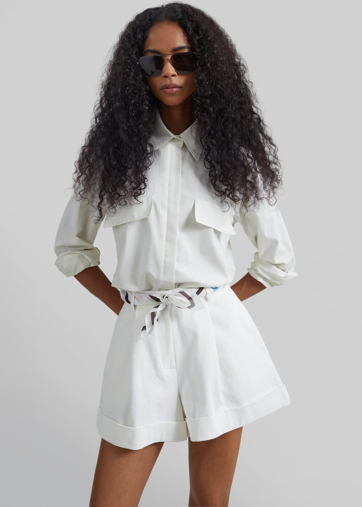 Savoca Cuffed Shorts - Ivory – view 1 of 8
