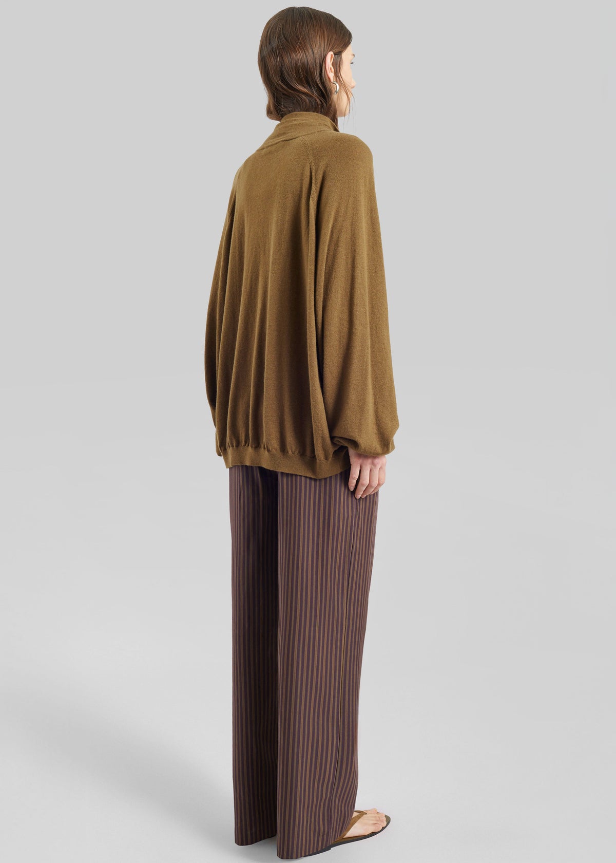 Seia Cotton Drawstring Pants - Burgundy Stripe – view 7 of 8