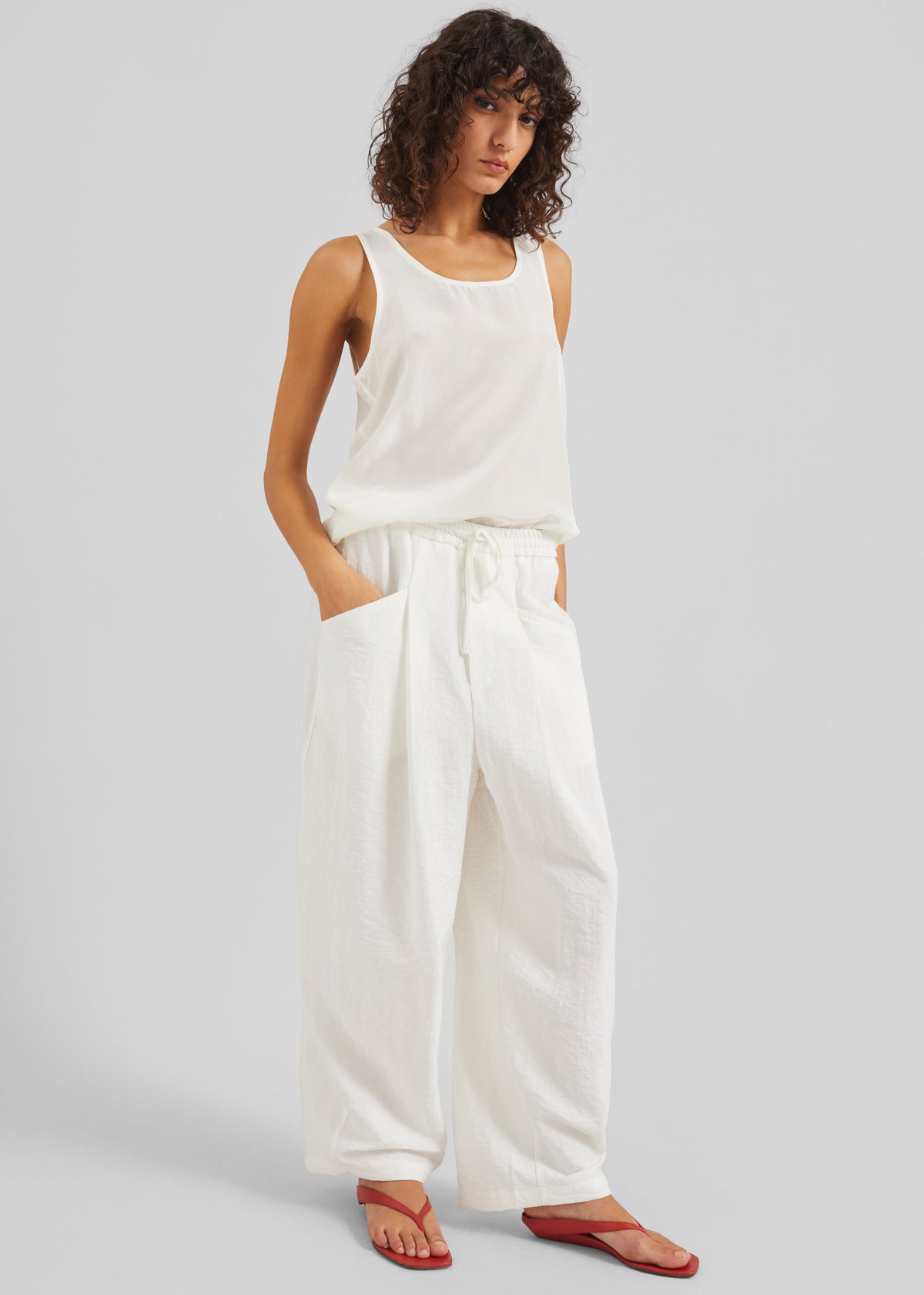 Senart Barrel Leg Pants - Ivory – view 5 of 7