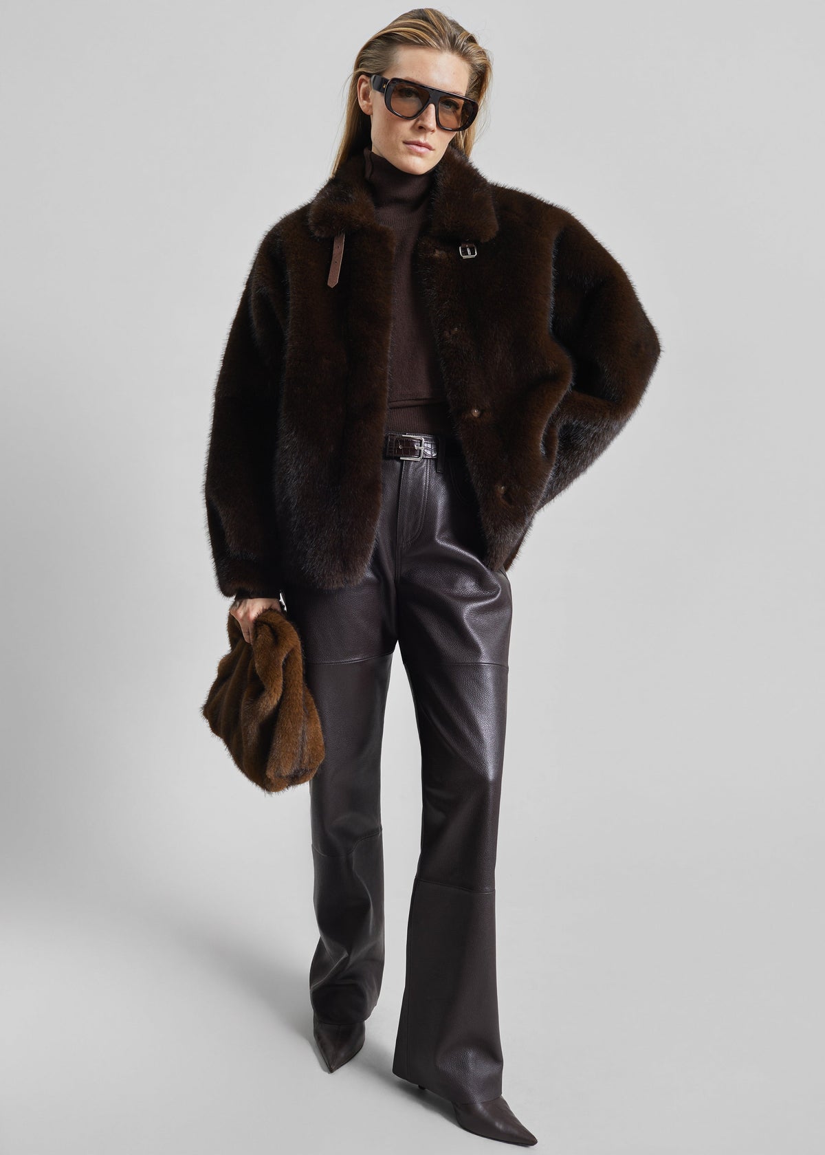 Senja Faux Fur Jacket - Dark Brown – view 2 of 6