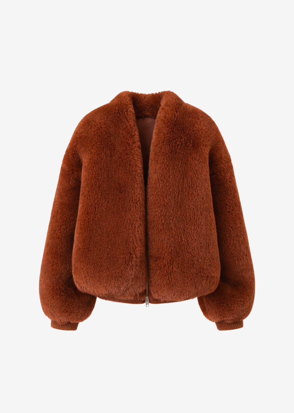 Senna Faux Fur Collarless Jacket - Bronze – view 7 of 7