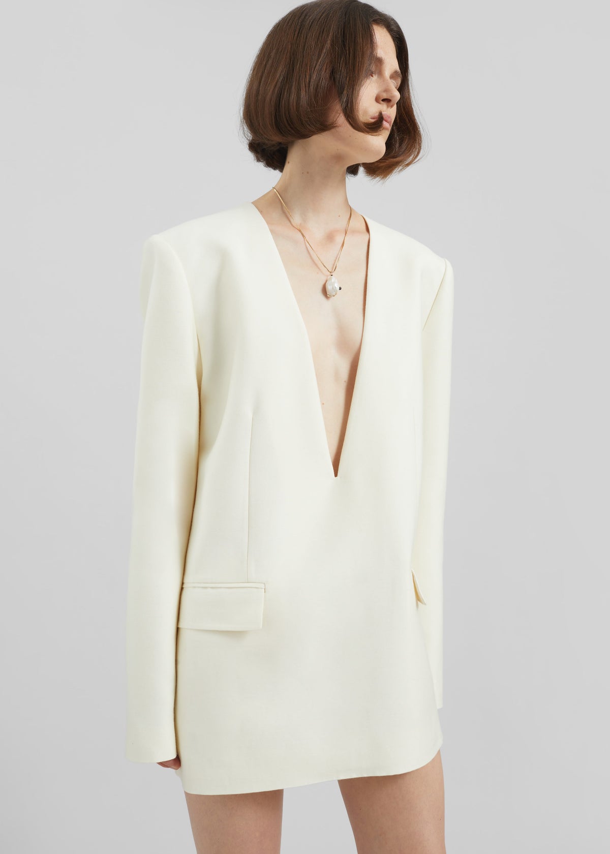 Serra Blazer Dress - Cream – view 5 of 7
