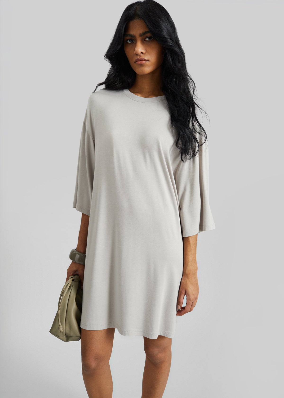 Sian Oversized T-Shirt Dress - Slate Grey – view 3 of 7