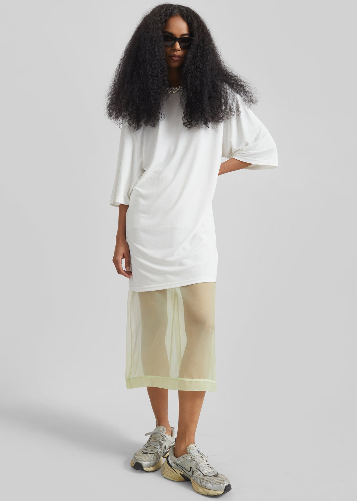 Sian Oversized T-Shirt Dress - White – view 3 of 6