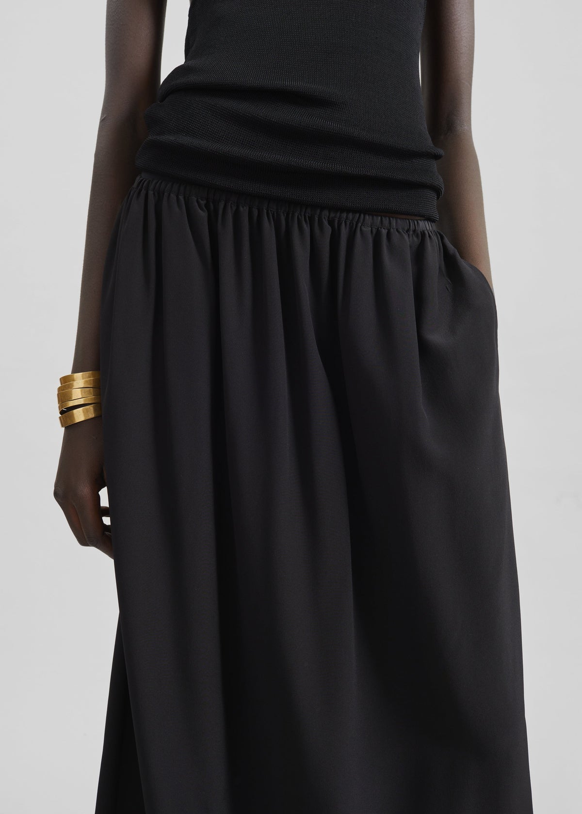 Sibena Silk Maxi Skirt - Black – view 3 of 8