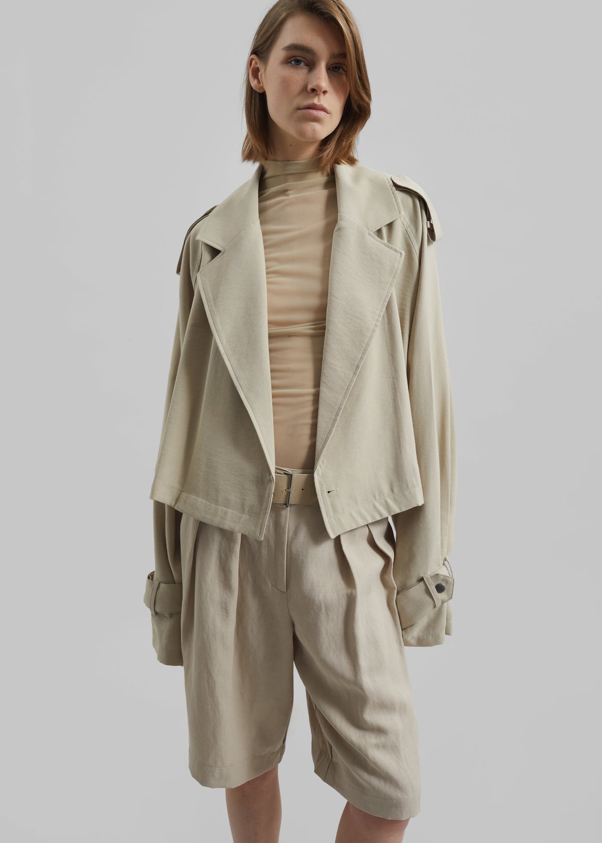 Simona Short Trench - Cement – view 8 of 10