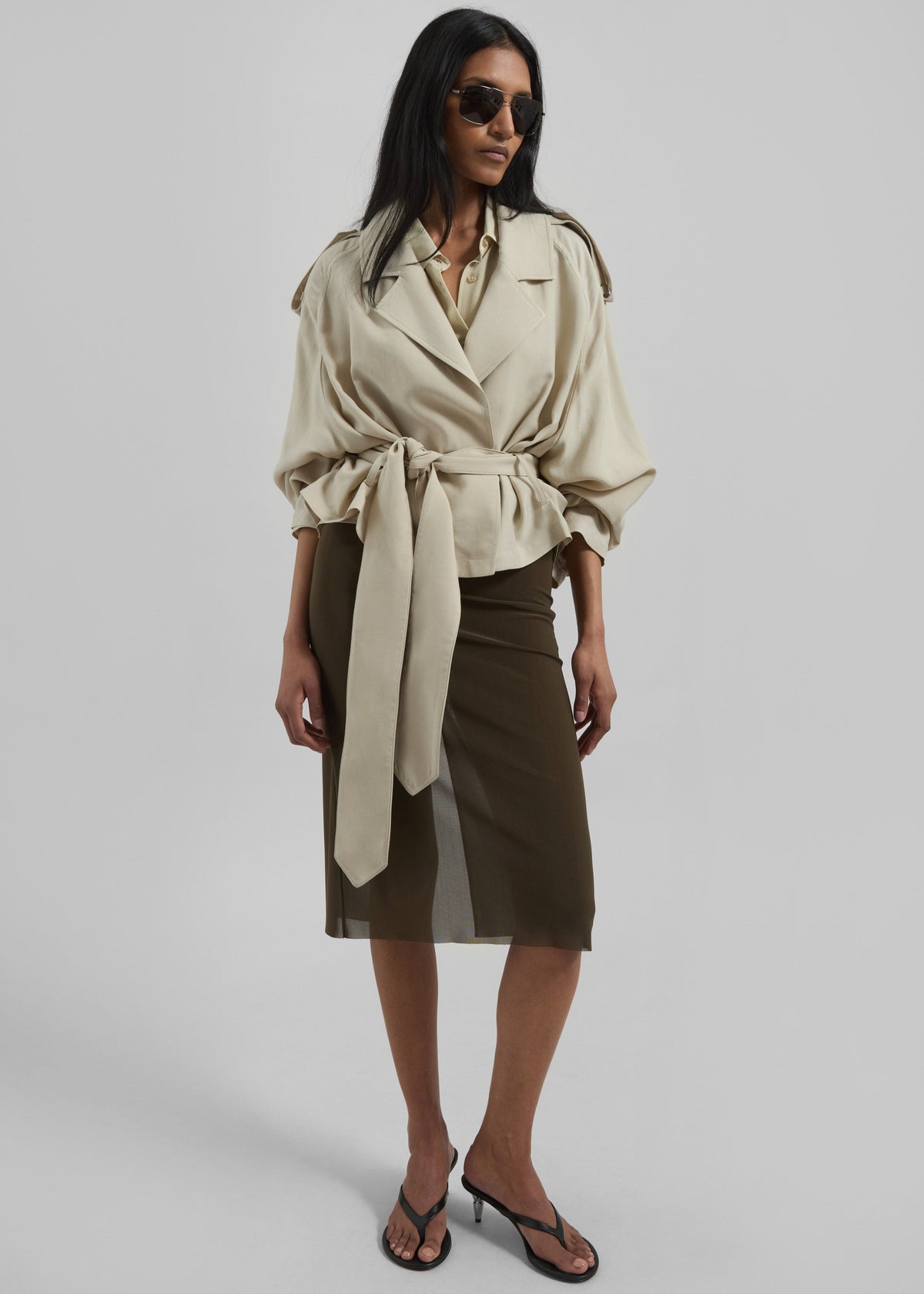 Simona Short Trench - Cement – view 2 of 10