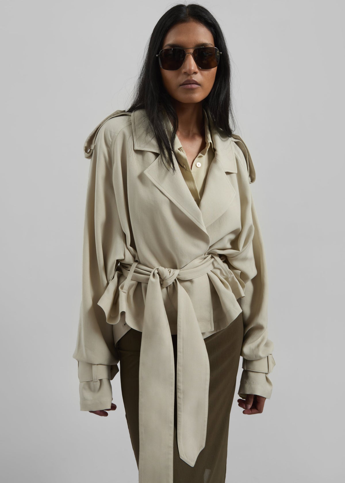 Simona Short Trench - Cement – view 6 of 10