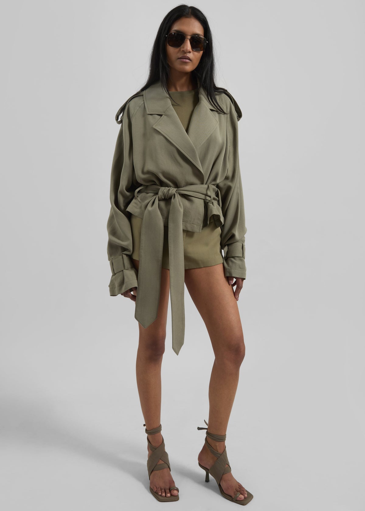 Simona Short Trench - Khaki – view 1 of 6