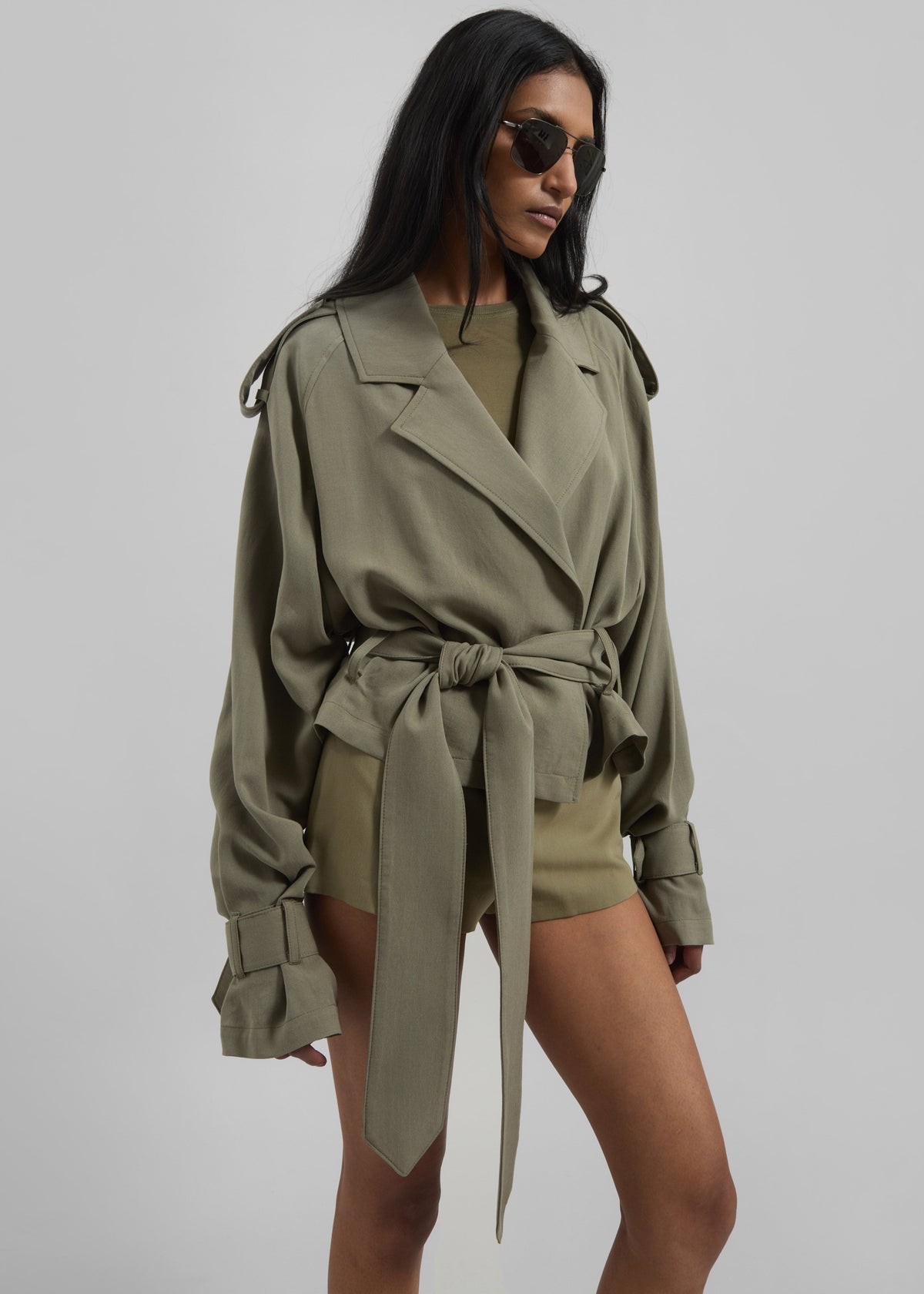 Simona Short Trench - Khaki – view 2 of 6