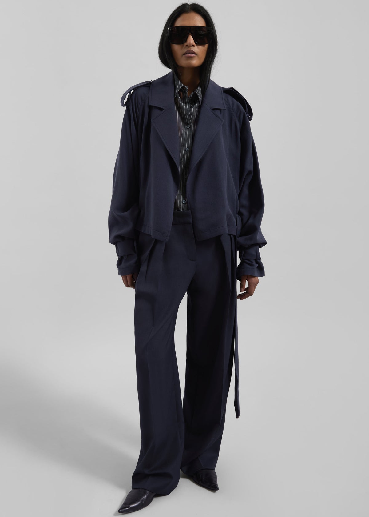 Simona Short Trench - Navy – view 2 of 6
