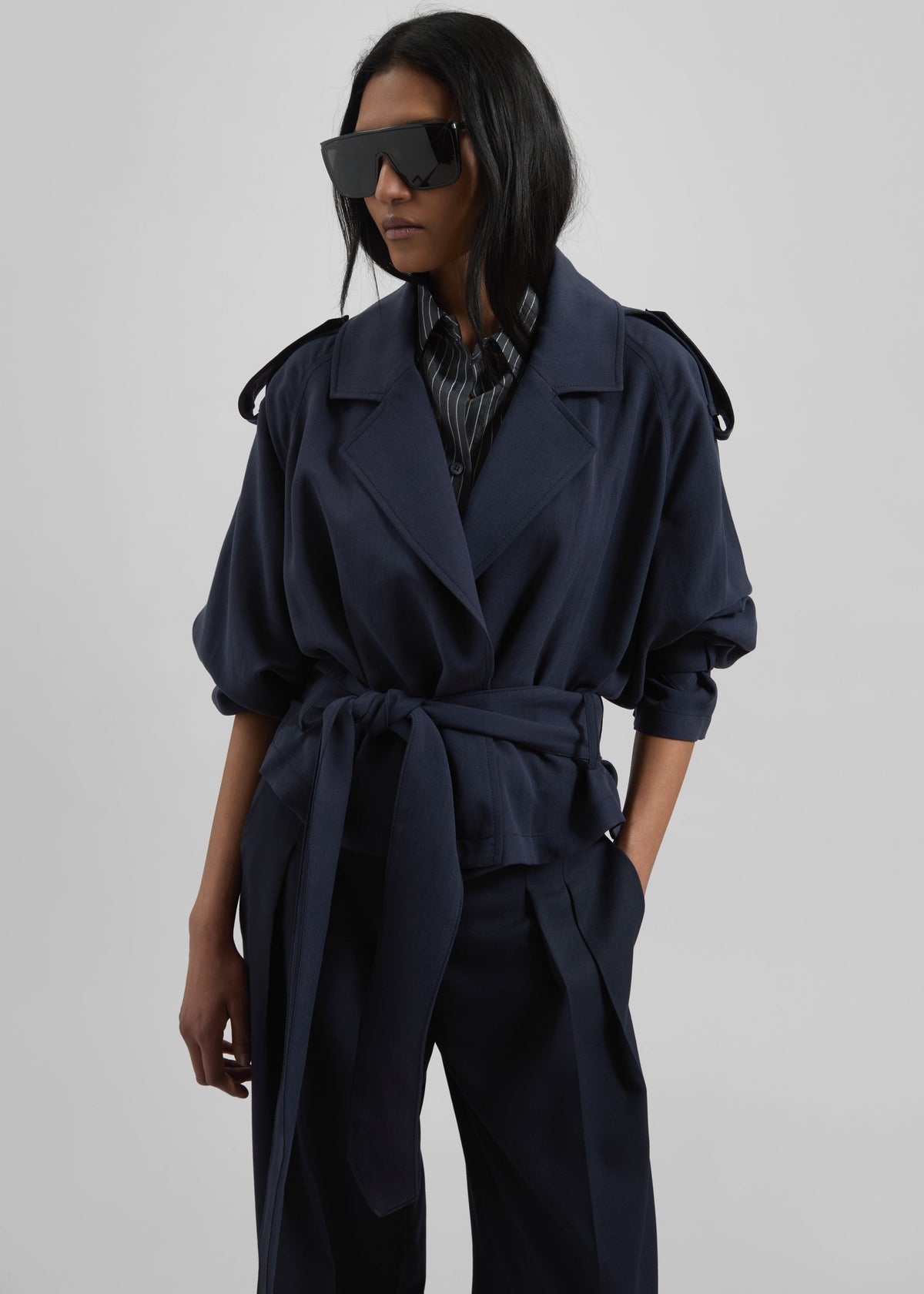 Simona Short Trench - Navy – view 1 of 6
