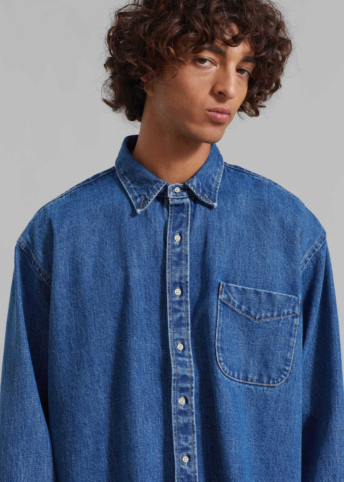Sinclair Denim Shirt - Medium Wash – view 4 of 9