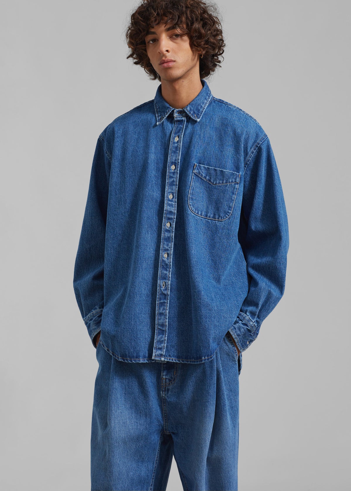 Sinclair Denim Shirt - Medium Wash – view 2 of 9