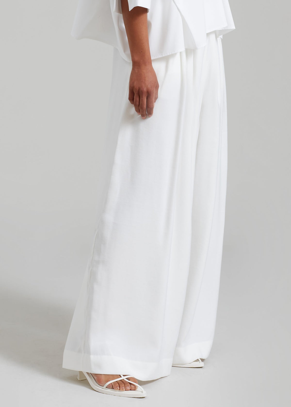 Sloane Wide Leg Trousers - White – view 7 of 22