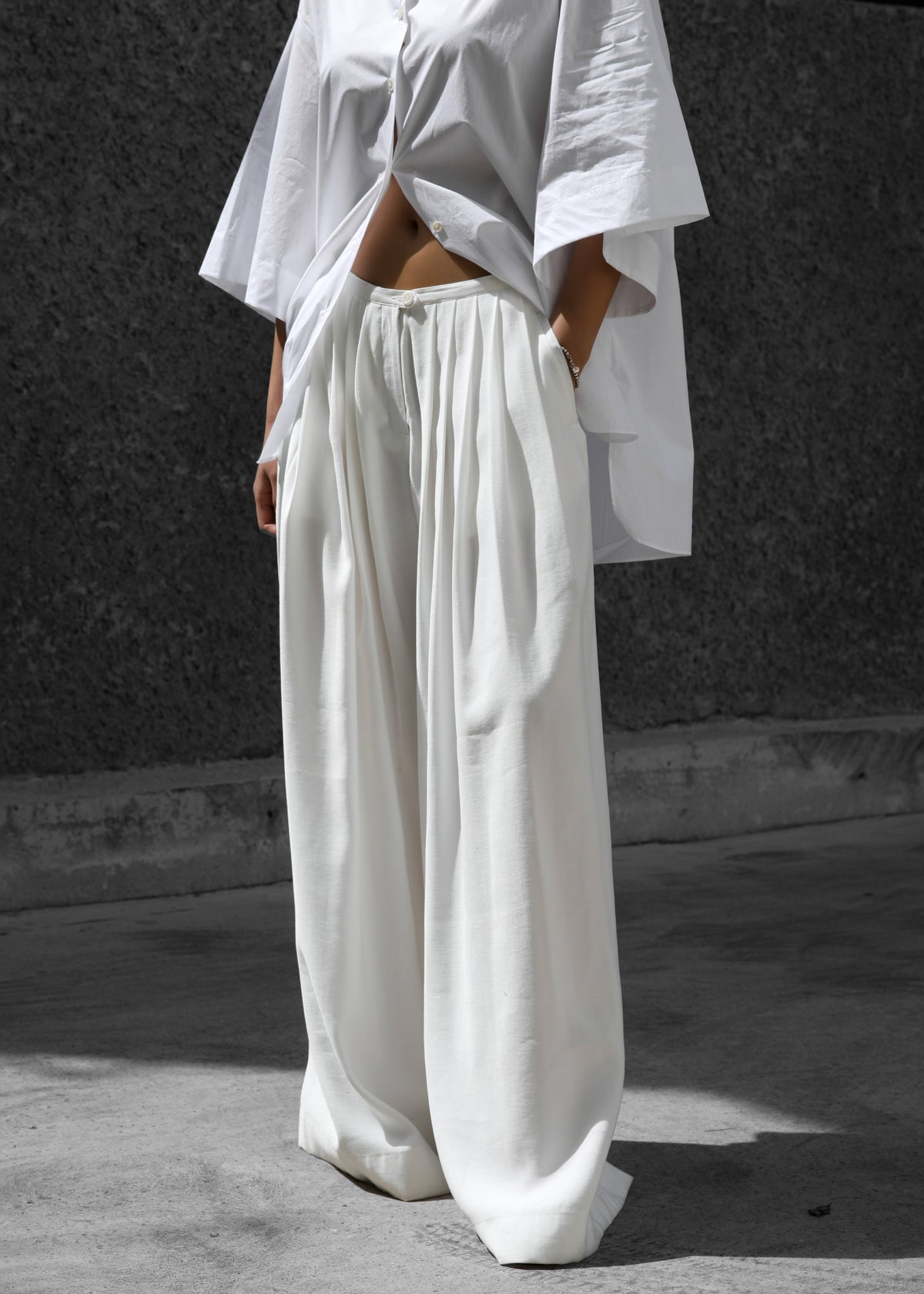 Sloane Wide Leg Trousers - White – view 2 of 22