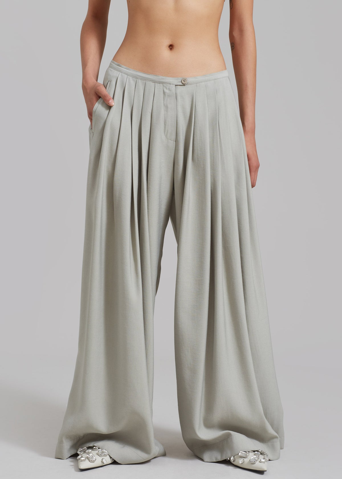 Sloane Wide Leg Trousers - Grey – view 10 of 14