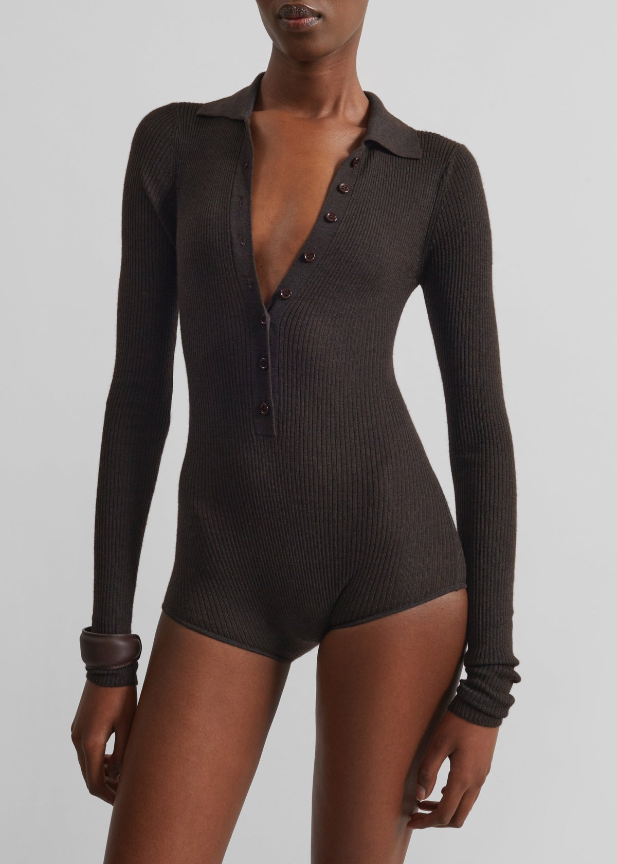 Solana Polo Bodysuit - Brown – view 1 of 9